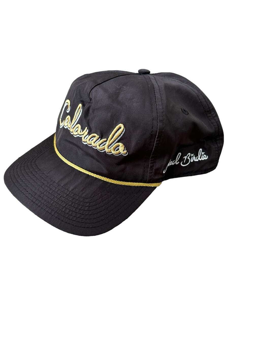 Bad Birdie Colorado Black Gold Polyester Embroidered Rope Snapback Hat Cap